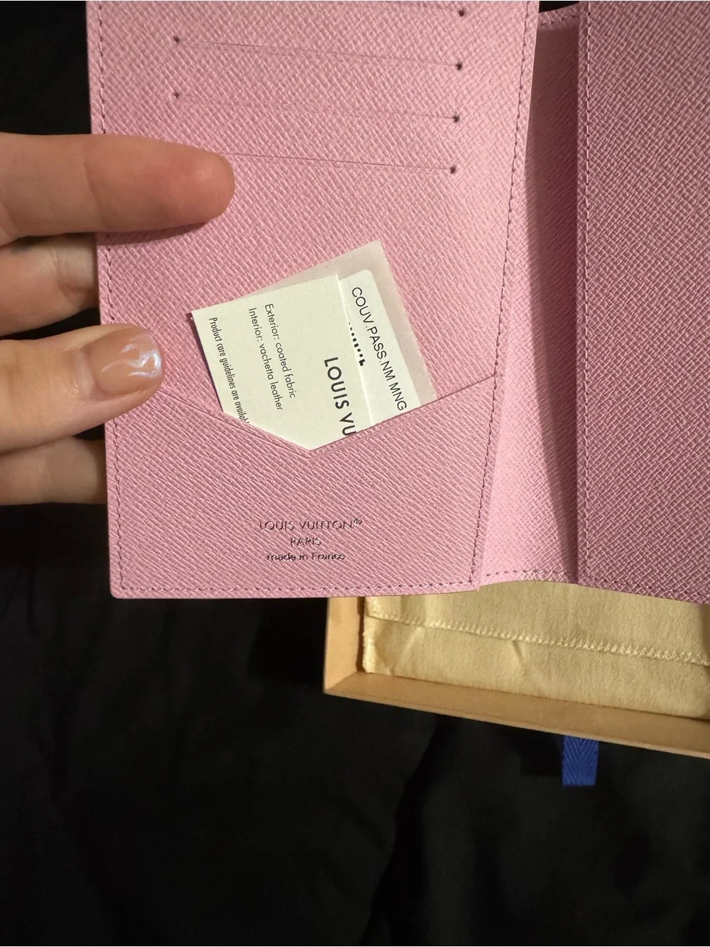 Louis Vuitton passport holder pink